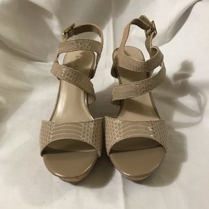 Cream colored kelly&katie wedge heels